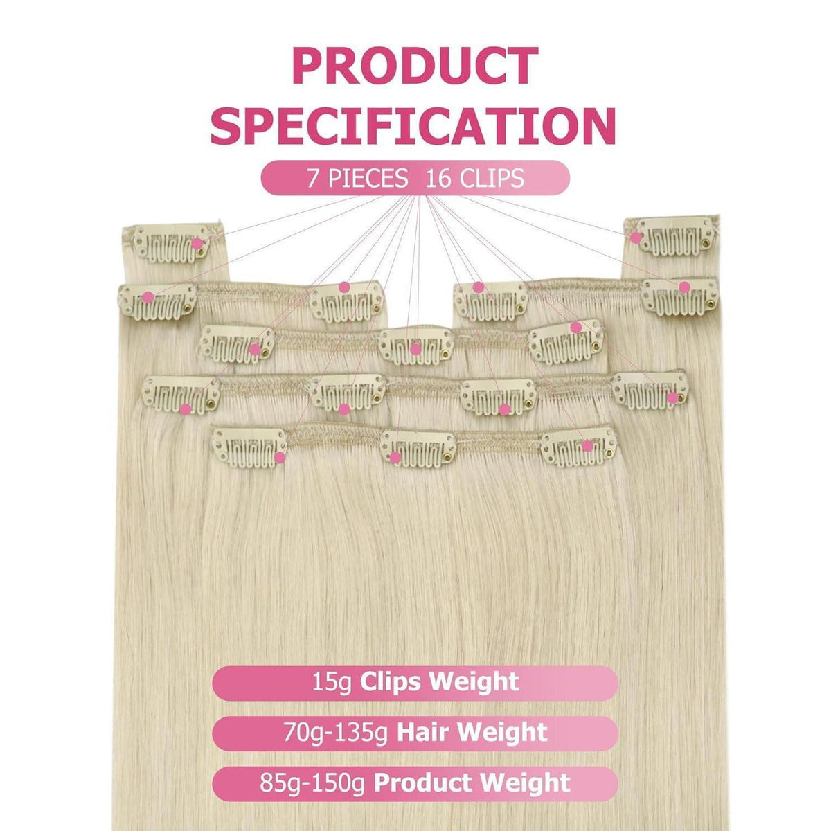 Blond Clip-in Echthaarverlängerung 60cm – 150g