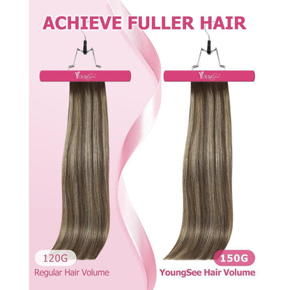 Echthaar Clip-in Extensions Braun 60cm – Volumenerweiterung