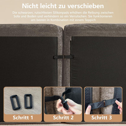 Rahmenloses 2-Sitzer Sofa Braun – Chenille Couch mit 32D Schaum