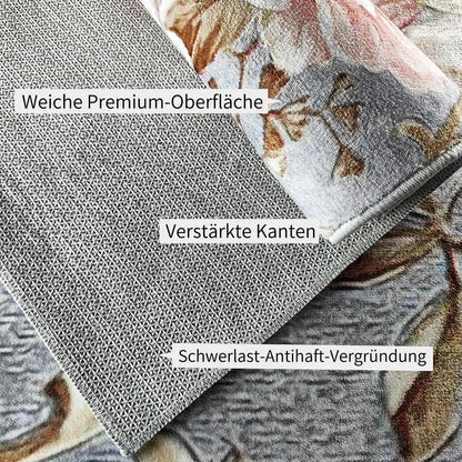 Vintage Läufer Teppich 80x300cm Grau Rosa Flur Küche Schlafzimmer