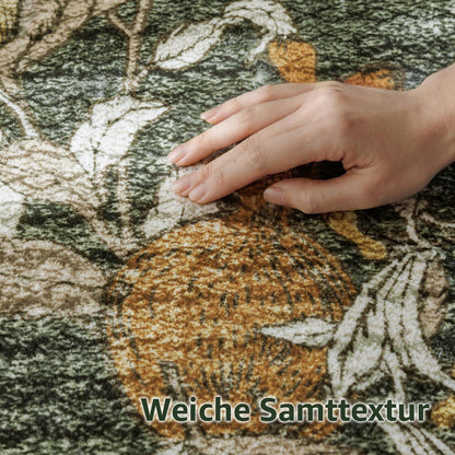 Vintage Teppich Blumenmuster Orange-Grün 200x280 cm