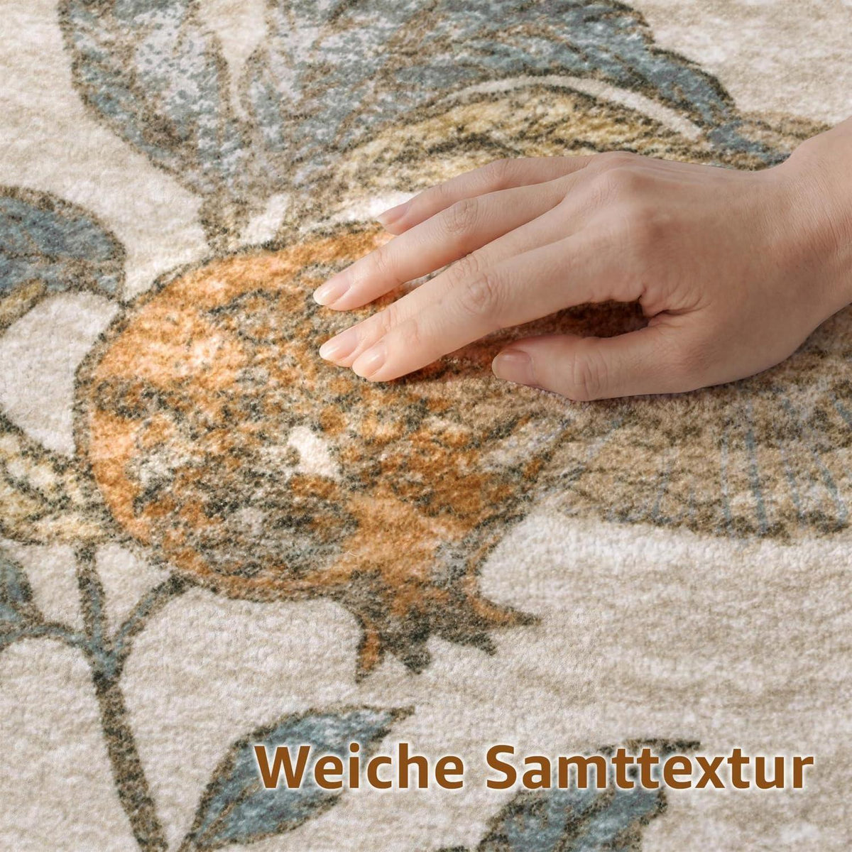 Vintage Teppich floral orange-beige 160x220 cm