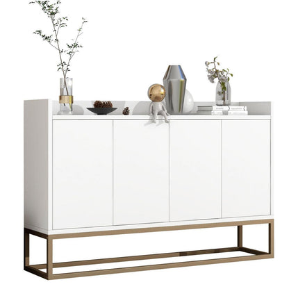 Weißes Sideboard 120cm – Küchenschrank mit Arbeitsplatte & Regalen