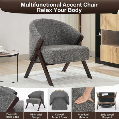 Teddy-Fleece Loungesessel Grau – Bequemer Sessel für Wohnzimmer