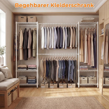Stabiler Kleiderständer mit Regalen & Kleiderstangen