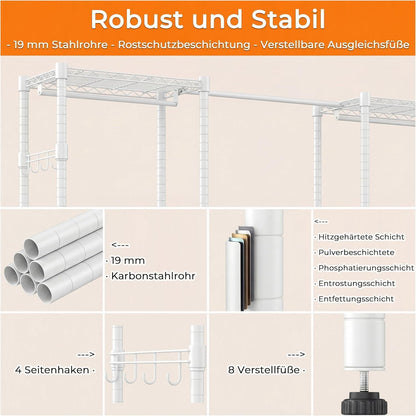 Stabiler Kleiderständer mit Regalen & Kleiderstangen