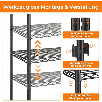 Stabiler Kleiderständer mit Regalen & Kleiderstangen