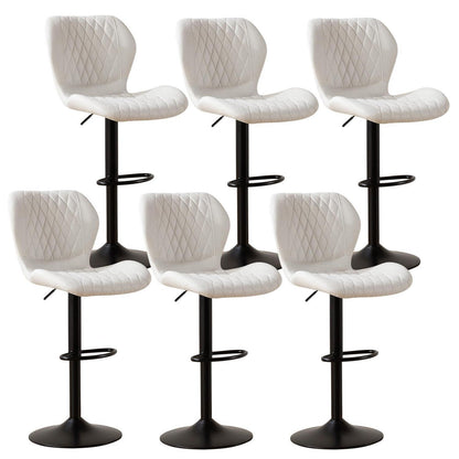 Barhocker mit Lehne, höhenverstellbar, beige, 6er Set