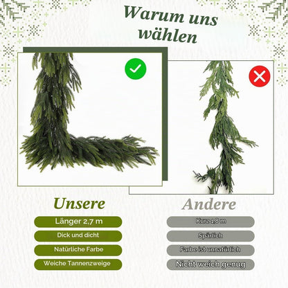 Norfolk Kieferngirlande 9FT – Weihnachtliche Dekoration für Haus & Garten