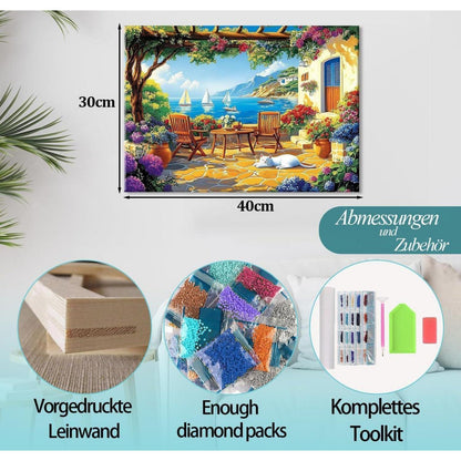 Diamant Painting Landschaft 30x40cm mit Rahmen – DIY Set für Erwachsene