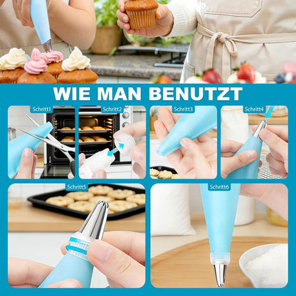 Premium Spritzbeutel Set 33-teilig – Edelstahl Tüllen für Kuchen & Gebäck