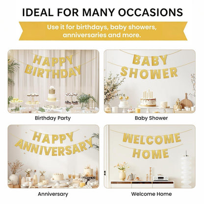 Goldene Buchstaben Girlande DIY – Personalisiertes Banner für Partys