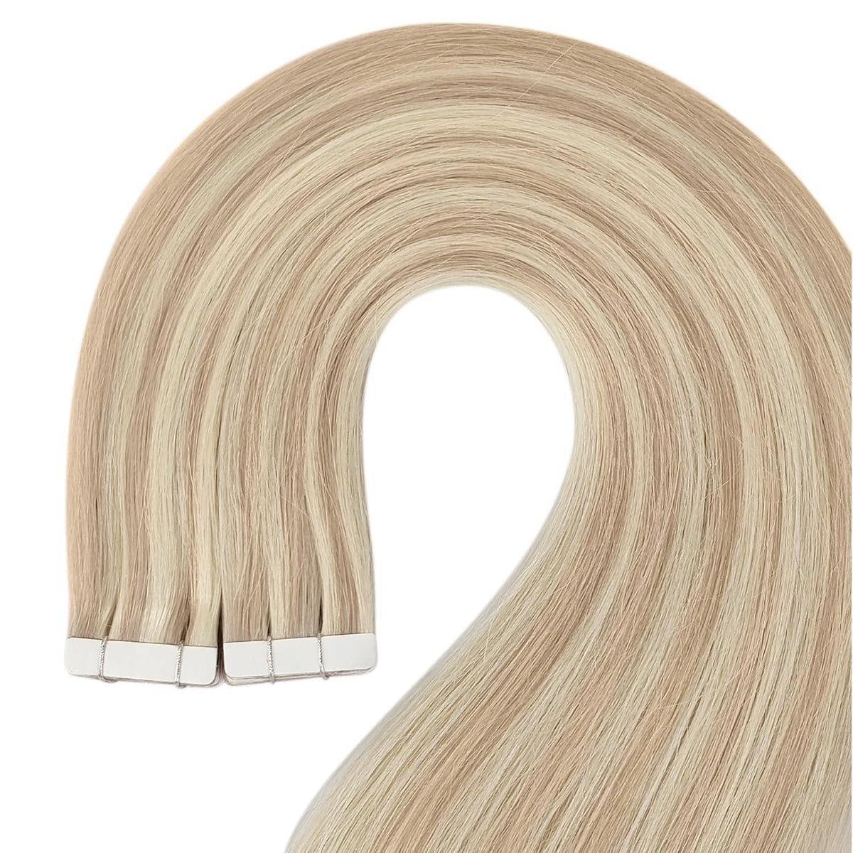 Echthaar Tape Extensions Aschblond 60 cm (50g)