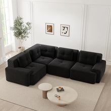 Modulares Ecksofa Schwarz 177x382 cm – Boneless Cordstoff Couch