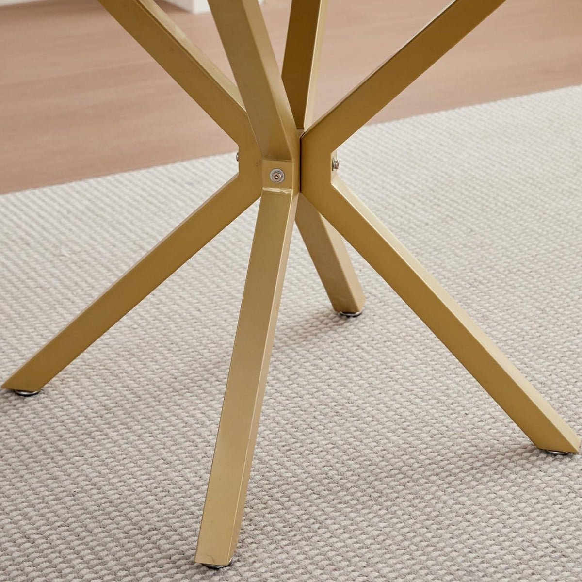 Moderner Esstisch Set mit 4 Samtstühlen – Rund 100cm