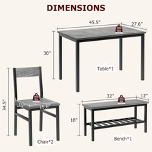 4-teiliges Esstisch-Set mit Stühlen & Bank für kleine Räume