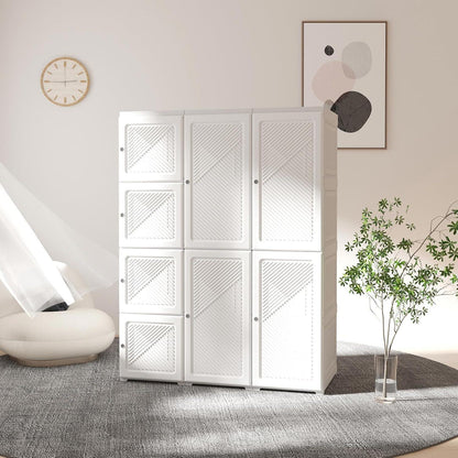 Zusammenklappbarer Kleiderschrank mit Kleiderstange & Magnettüren