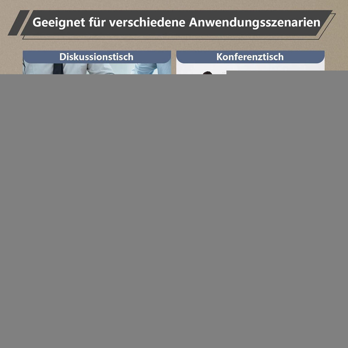 Erweiterbarer Konferenztisch Modular | 320 cm | Schwarz & Weiß
