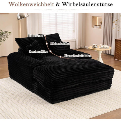 Cord Schlafsofa mit 4 Kissen – Ultraweiches Relaxsofa & Bett