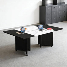 Modularer Konferenztisch, Erweiterbar für 4-12 Personen, Schwarz Weiß