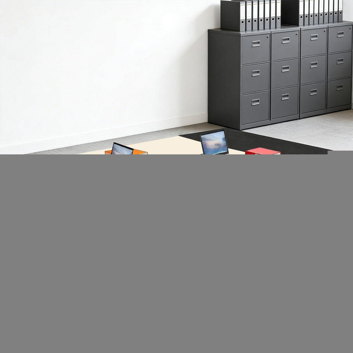 Erweiterbarer Konferenztisch Modular | 240 cm | Schwarz & Beige