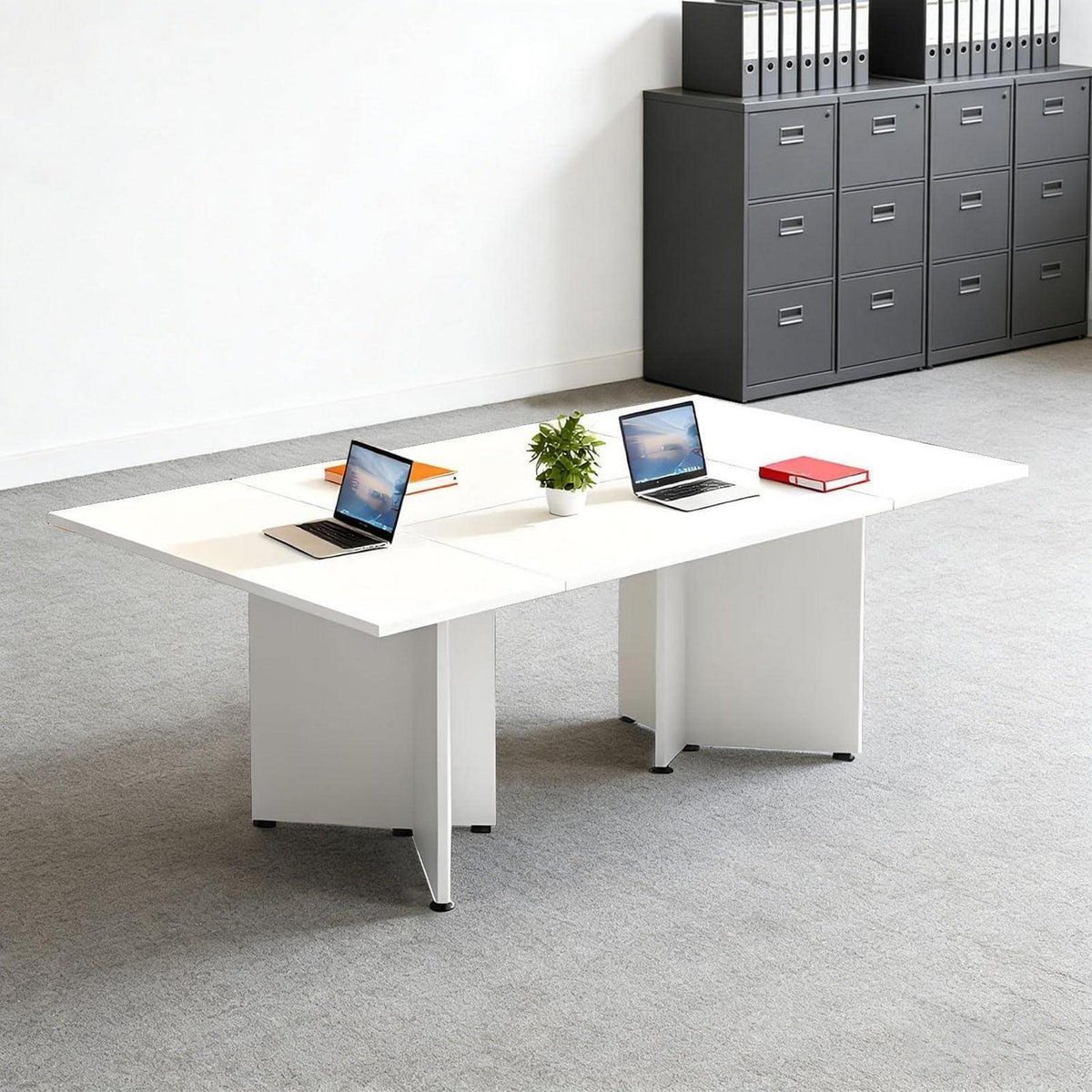 Modularer Konferenztisch, Erweiterbar, Weiß, 600 x 120 cm