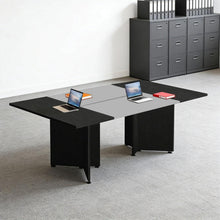 Modularer Konferenztisch, Erweiterbar für 4-12 Personen, Schwarz + Dunkelgrau