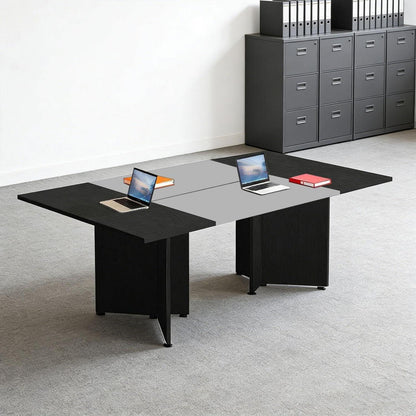 Erweiterbarer Konferenztisch Modular | 400 cm x 80 cm | Schwarz & Dunkelgrau