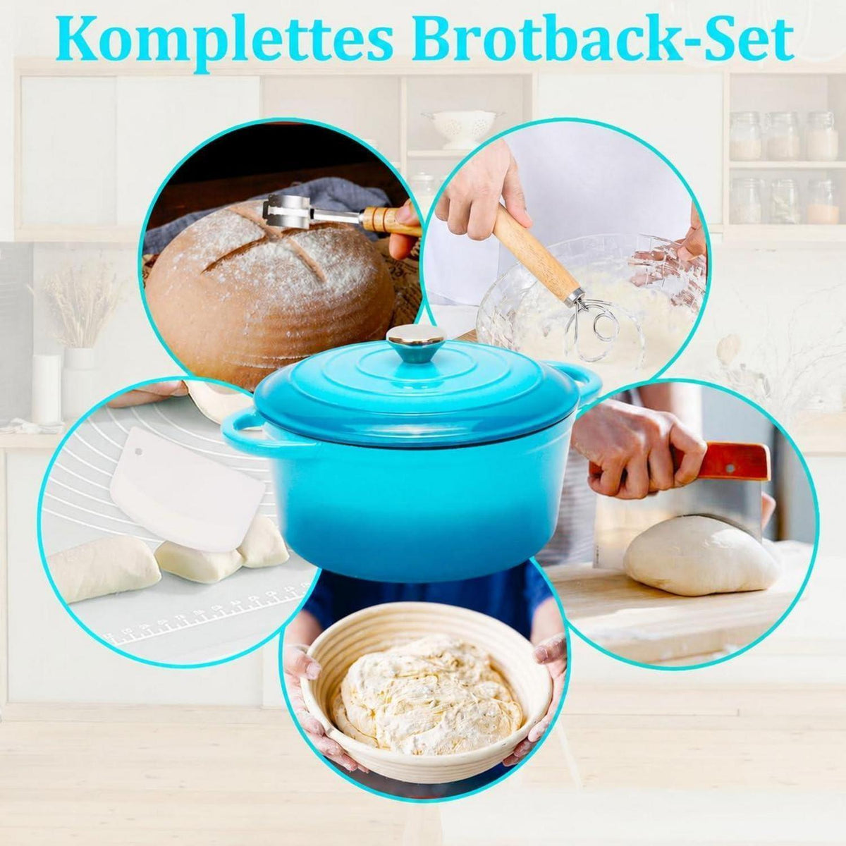 Gusseisen Bräter 5.0L – Perfekt zum Brotbacken & Schmoren