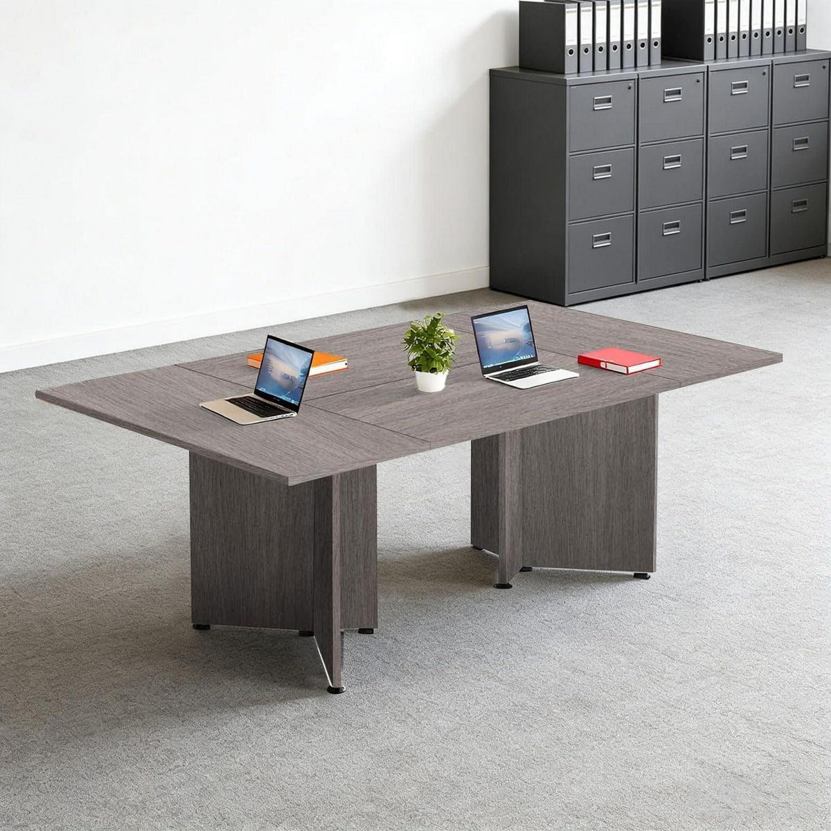 Modularer Konferenztisch, Erweiterbar für 4-12 Personen, 540cm, Dunkelgrau