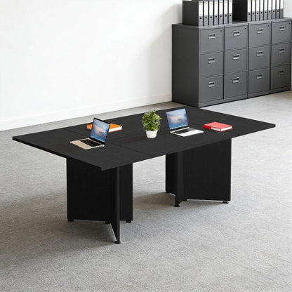 Modularer Konferenztisch, Erweiterbar für 4-12 Personen, 200 cm Schwarz