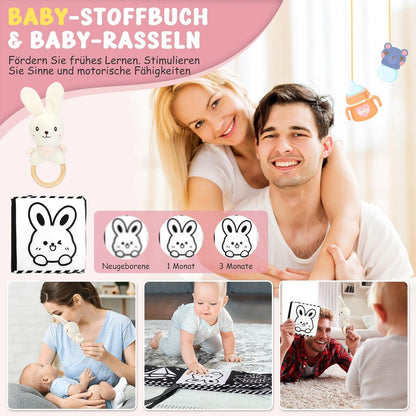 Baby Geschenkkorb Mädchen mit Hasen – Geschenkset zur Geburt