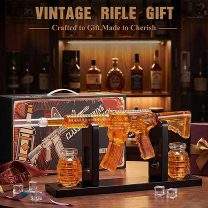 Whiskey Dekanter Set mit Gläsern & Trichter – Geschenk für Männer