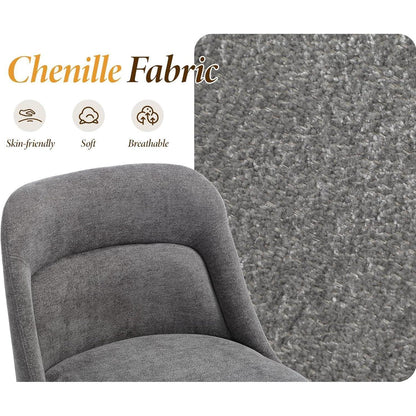 Moderner Esszimmerstuhl Set Grau mit Lendenstütze & Chenille