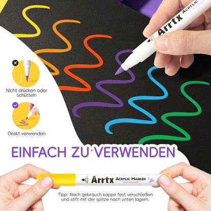 Acrylmarker Pinselspitze 150 Farben – Wasserfest & Vielseitig