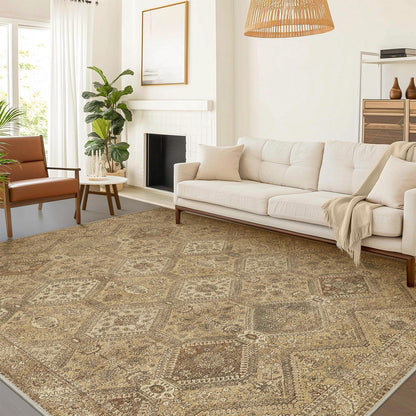 Vintage Teppich Wohnzimmer 240x300cm Taupe Rechteckig
