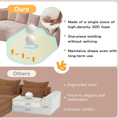 Modulares Chenille Sofa – Tiefes Sitzgefühl & Kein Aufbau Rosa