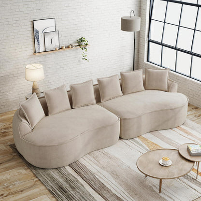 Modulares Chenille Sofa – Rahmenlos, Tief & Bequem (4-Sitzer)