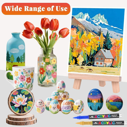 Acrylstifte Set 288 Farben – Pinselspitze für Steine, Glas & DIY