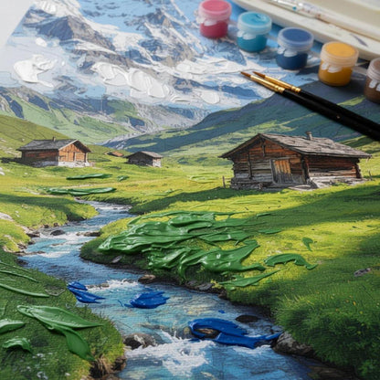 Malen nach Zahlen Landschaft Berg – DIY Bastelset 40x50cm