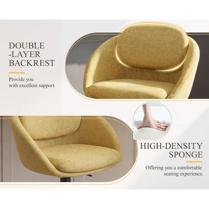 Verstellbarer Barhocker Set (2x) – Chenille, Gelb