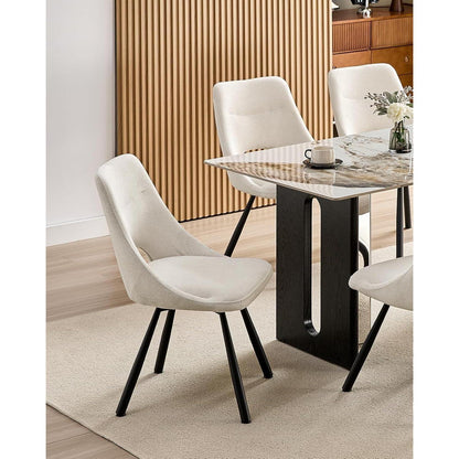 Drehbarer Esszimmerstuhl mit Bezug – Beige