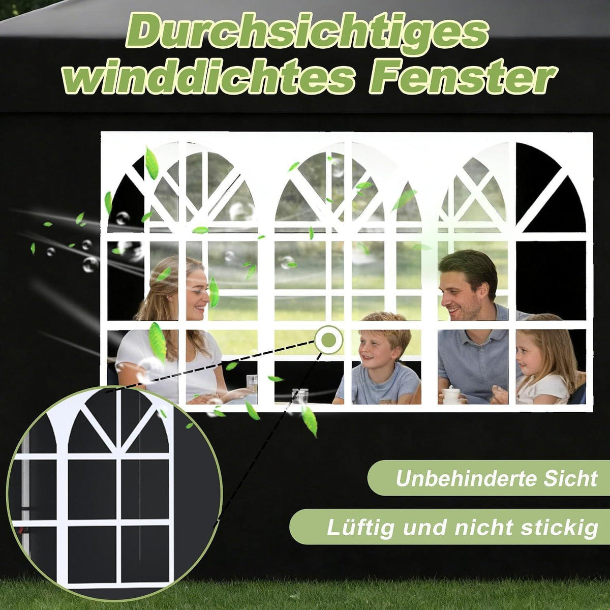 Faltpavillon 3x6m – Wasserdicht, UV-Schutz & 6 Seitenwände