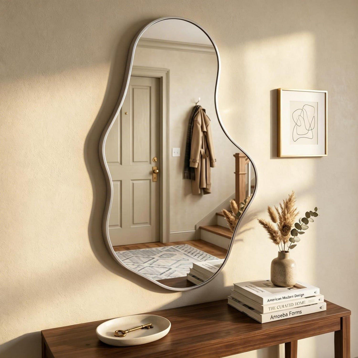 Wavy Wandspiegel Silber – Abstraktes Wellendesign