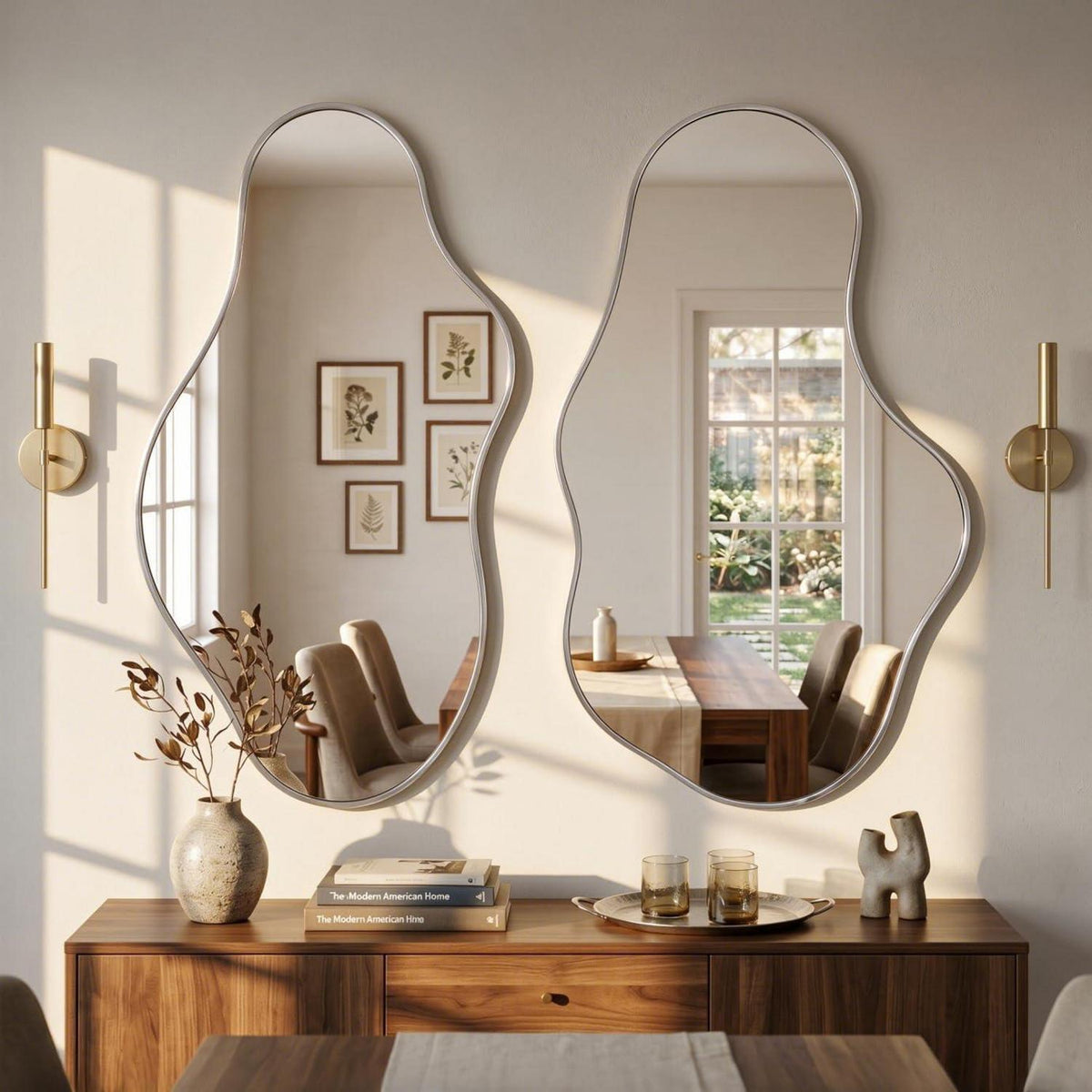 Wavy Wandspiegel Silber – Abstraktes Wellendesign