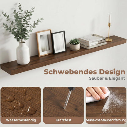 Schweberegal Walnuss Optik 140 cm mit einfacher Montage
