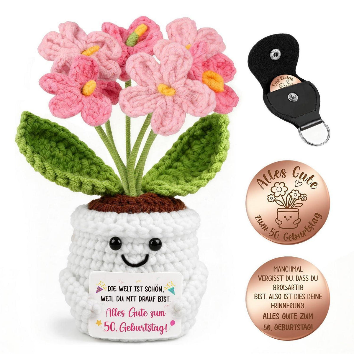Geschenk 50. Geburtstag Frau - Pocket Hug Vergissmeinnicht