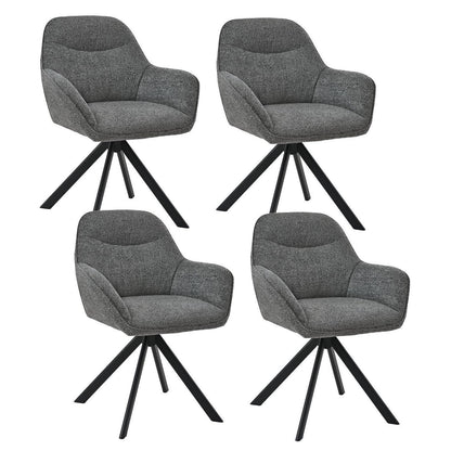 Drehbarer Esszimmerstuhl Set Grau, Chenille, 4er Pack