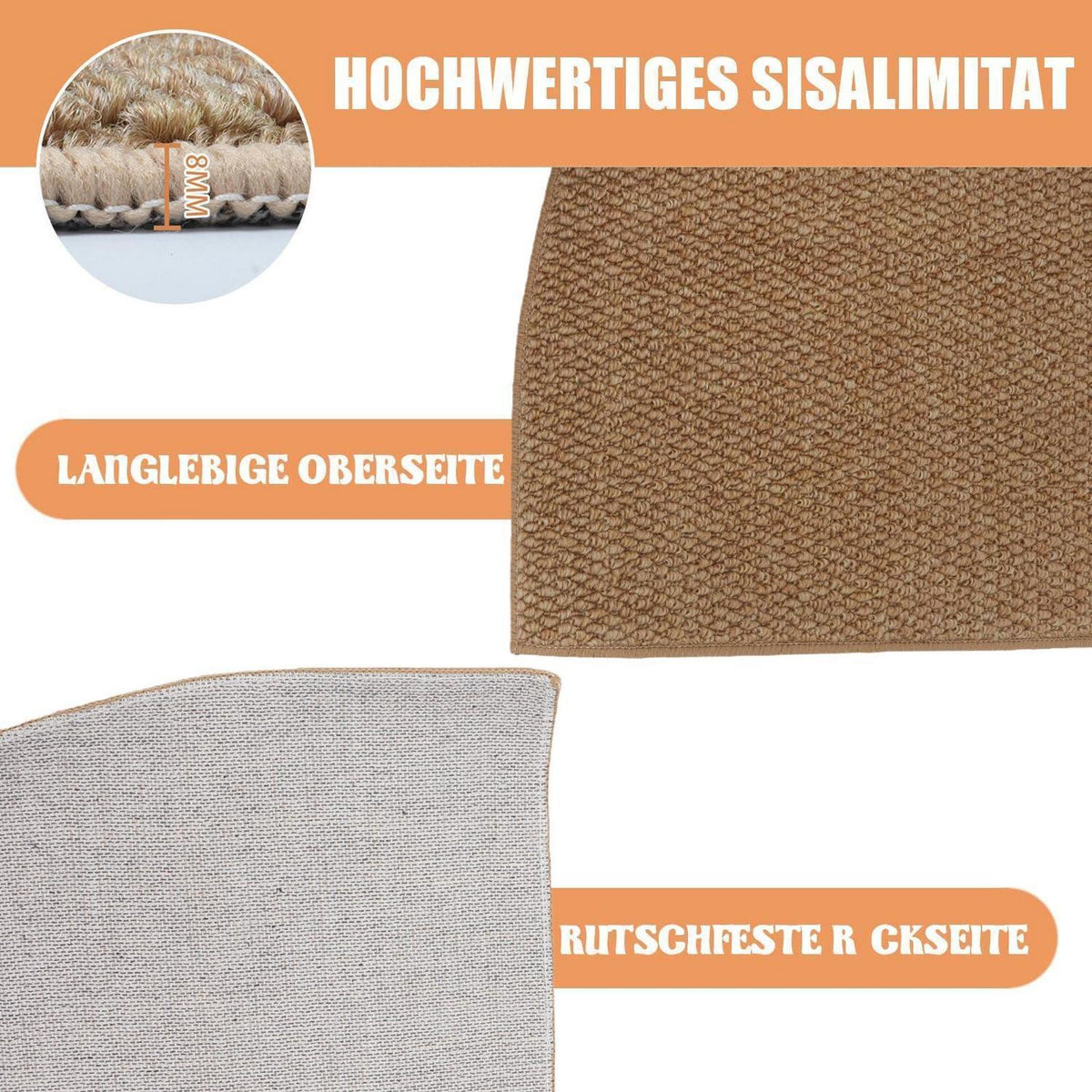 Halbrund Fußmatte 80x100 – Rutschfest & Waschbar für Innen & Außen