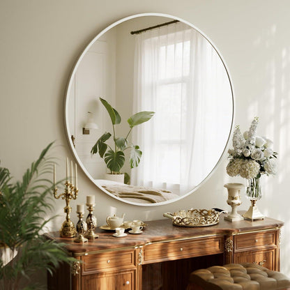 Runder Wandspiegel 60cm mit Aluminiumrahmen – Badezimmer Spiegel